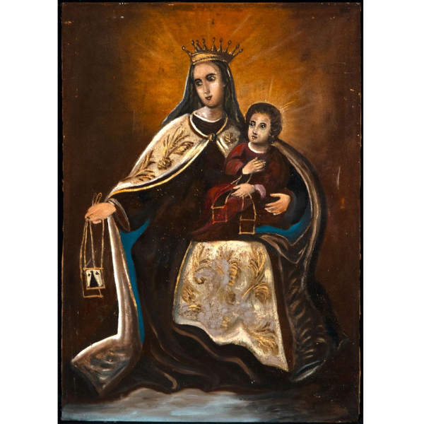 Maestro español o italiano del siglo XVII "Santo Peregrino" Óleo sobre lienzo. 