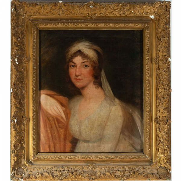 Retrato de Joven Dama, escuela italiana del siglo XIX.