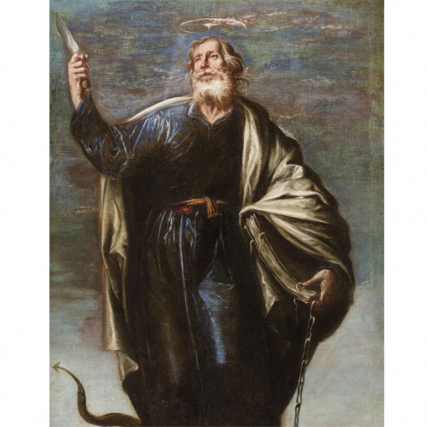 ESCUELA ESPAÑOLA S. XVII   "San Bartolomé". Obra tradicionalmente atribuída a Juan de Valdés Leal.