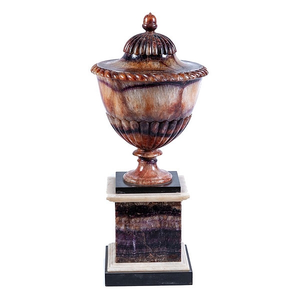 Copa de cuarzo veteado Blue John 