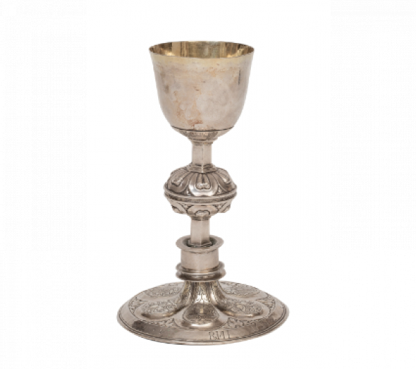 Cáliz de plata y plata sobredorada. Con marcas. Granada, marcas de Gonzalo de Herrera, primer tercio del S. XVI.