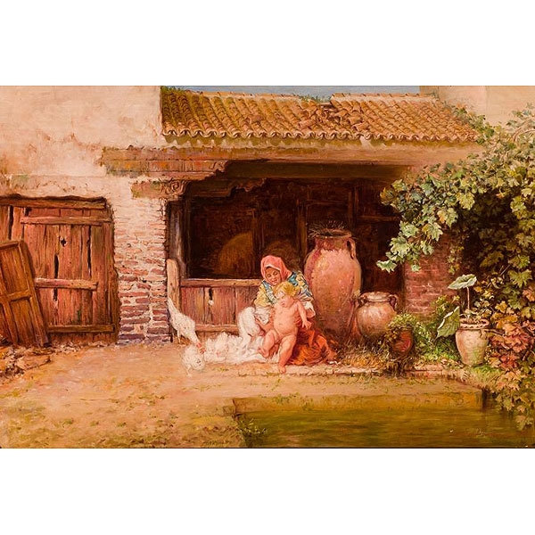 José Arpa.  &quot;Madre e hija en el patio&quot;.