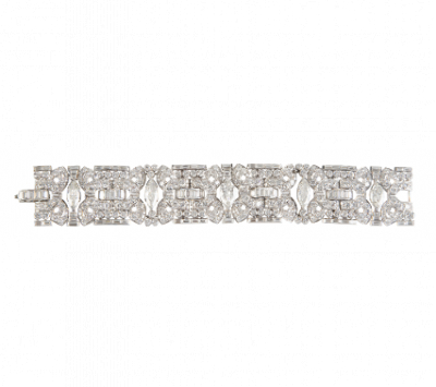 Importante brazalete ancho de brillantes Art-Decó c. 1930