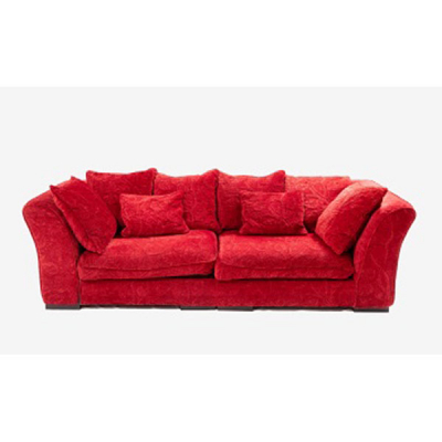 Sofá de 4 plazas  Roche Bobois con tapizado  rojo S. XX