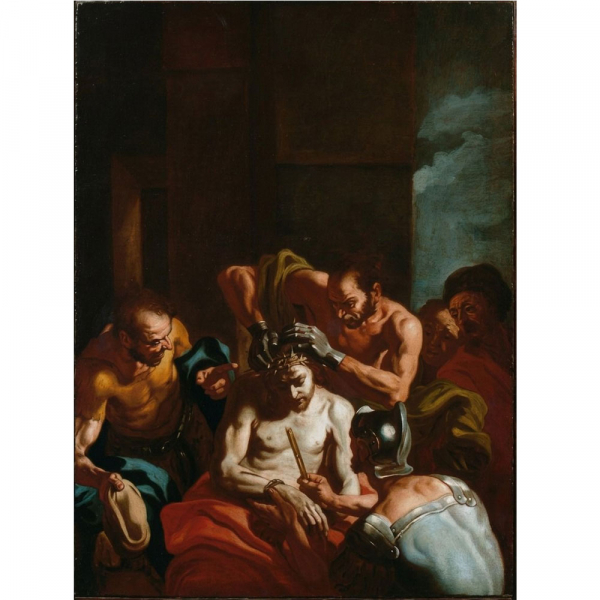 Gaspare Traversi (N&aacute;poles, 1722 &ndash; Roma, 1770) "Flagelaci&oacute;n de Cristo".    &Oacute;leo sobre lienzo.