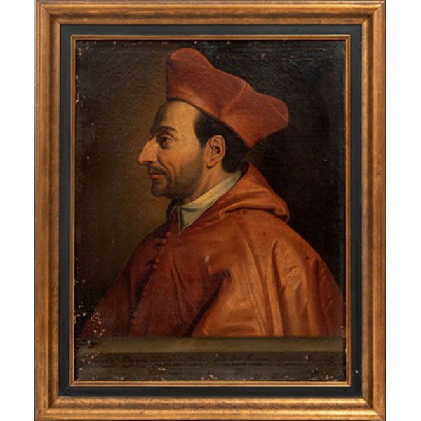 ESCUELA ITALIANA  (S. XVII - XVIII) "Retrato de San Carlos Borromeo"