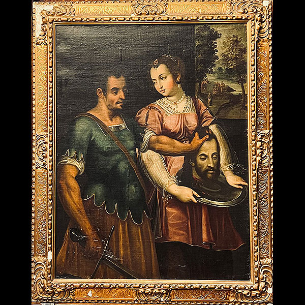 Atribuído a BERNARDINO CAMPI (1522-1591) - Importante Salomé con Cabeza de San Juan Bautista - Escuela Renacentista Italiana del siglo XVI.