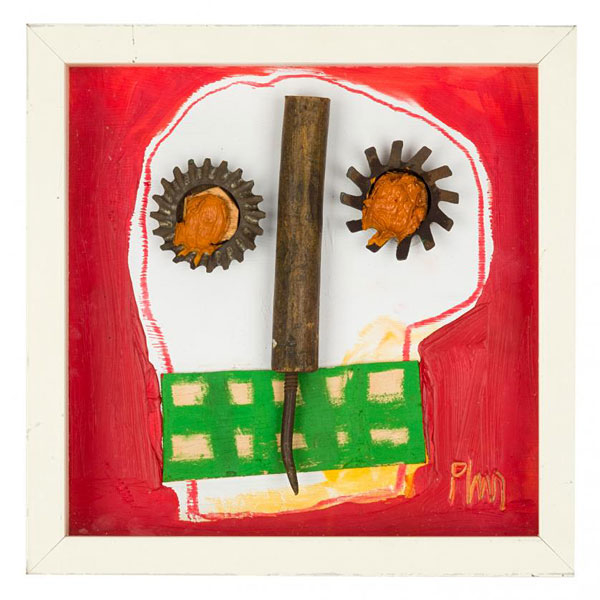 Edgar Plans  (1977) "Sin título (2008)". Técnica mixta sobre tabla.