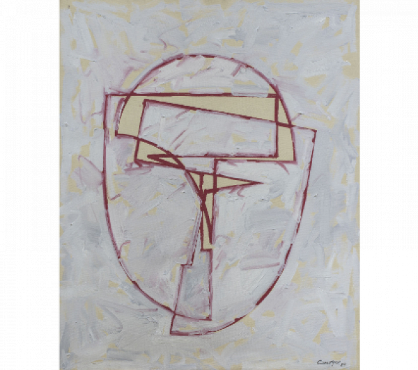 RAFAEL CANOGAR (Toledo, 1935).  Bonifacio IX (Serie Papas), 1984.   Óleo sobre lienzo. 