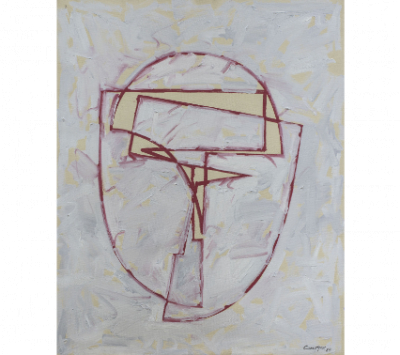 RAFAEL CANOGAR (Toledo, 1935).  Bonifacio IX (Serie Papas), 1984.   Óleo sobre lienzo. 