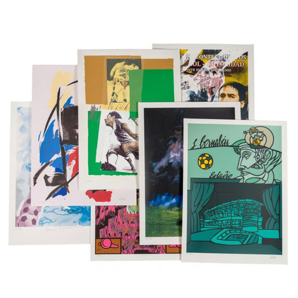 VV. AA. "PROYECTOS ARTÍSTICOS Leyendas (149)". Lote de 149 carpetas compuestas de siete serigrafías sobre papel.