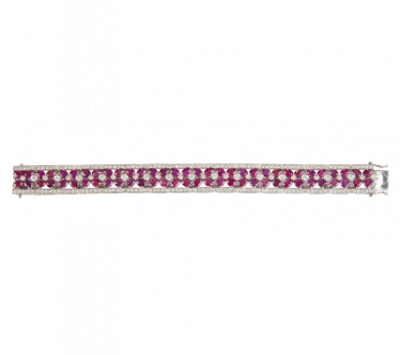 Brazalete de rubíes de intenso color y brillantes 