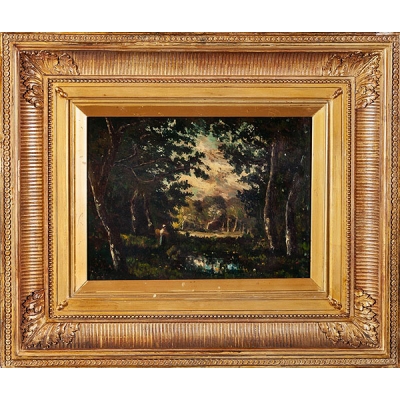 Narciso Díaz de la Peña (Burdeos, 1807 - Menton, 1876) &quot;Paisaje de Fontainebleau&quot;