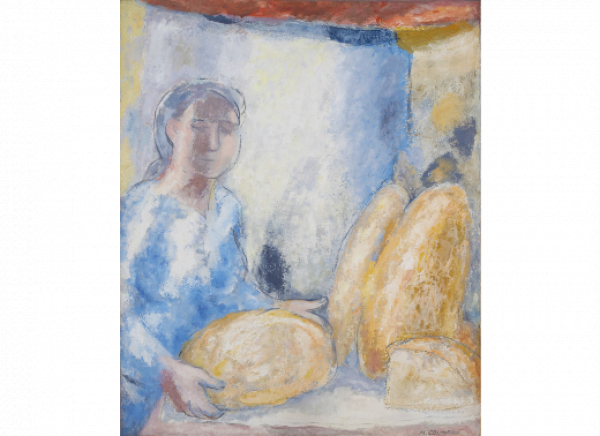 MANUEL COLMEIRO (Chapa, Silleda, 1901 - Salvaterra de Miño, 1999)  La Boulangère, 1962   Óleo sobre lienzo. 