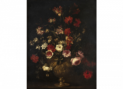 BARTOLOMÉ PÉREZ (Madrid, ca. 1634 - Madrid, 1698)  Jarrón con flores 