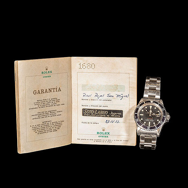 Excepcional Rolex Submariner Red modelo 1680, MKIV dial, año 1972, en acero, con Garantía Oficial Rolex punzonada de Origen.