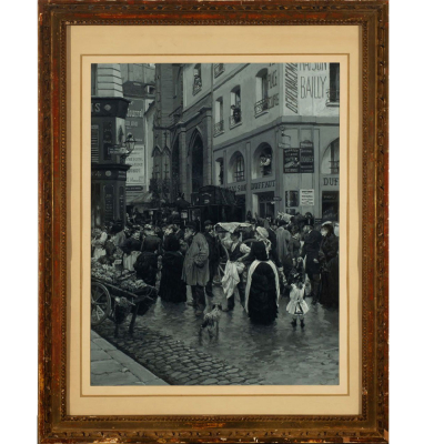 Mercado del Saint Suplice de Par&iacute;s, grisalla, Circulo de Jean Georges B&eacute;raud (1849-1936, France).