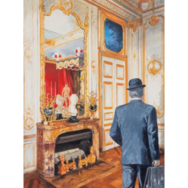 IGNACIO  GOITIA   (Bilbao 1968)  "Interior de salón"  Firmado 