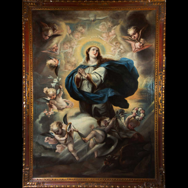 Virgen Inmaculada, a la manera de Acisclo Palomino y Velasco (Córdoba, 1655 - Madrid, 1726), escuela cordobesa del siglo XVII.