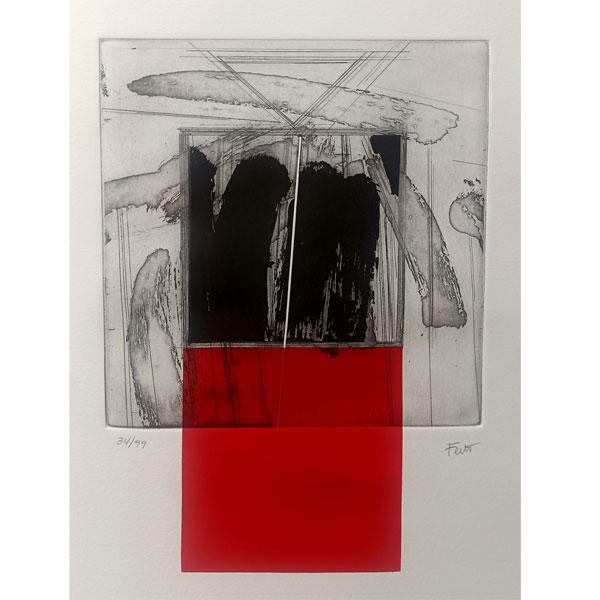 Luis Feito López (1929).Sin título III (1989). Grabado al aguafuerte y aguatinta sobre papel BFK Rives firmado a lápiz por el artista y numerado 34/99.
