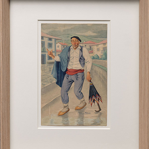 "Algunas veces, paraguas llevar como no, igual, igual, mojar se hase..."   JOSE ARRUE (Bilbao, 1895-1977). 