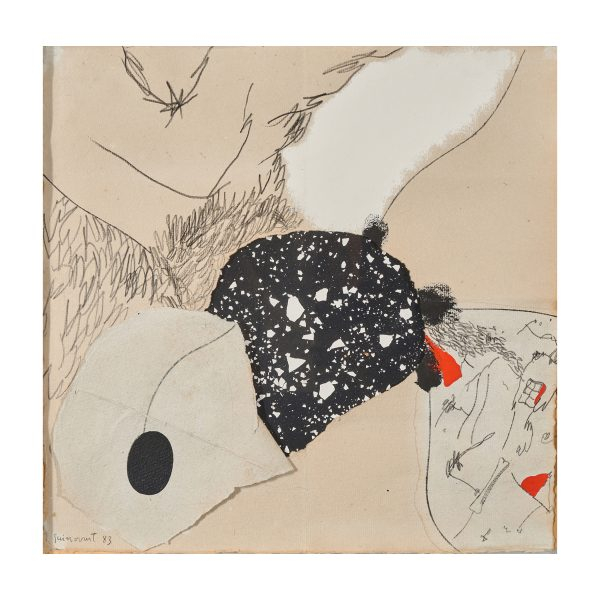 Josep Guinovart (Barcelona, 1927-2007)  Sin título.  Técnica mixta y collage sobre papel.