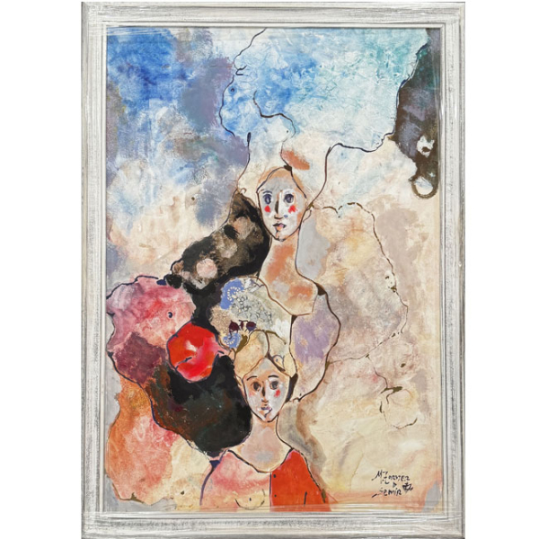 Miguel Torner de Semir (Girona, 1938). "Sin t&iacute;tulo" en t&eacute;cnica mixta sobre tablex. Firmada