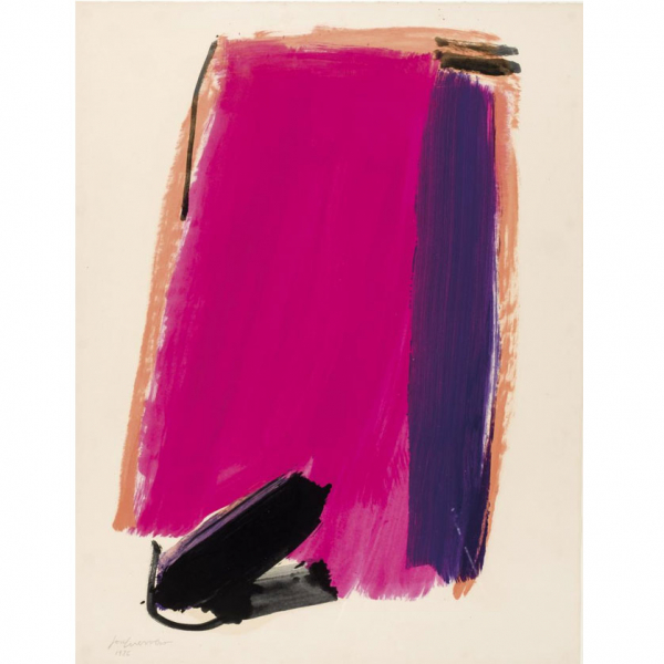 José Guerrero. "Sin título (1986)". Óleo y gouache sobre papel. Firmado y fechado (86)  