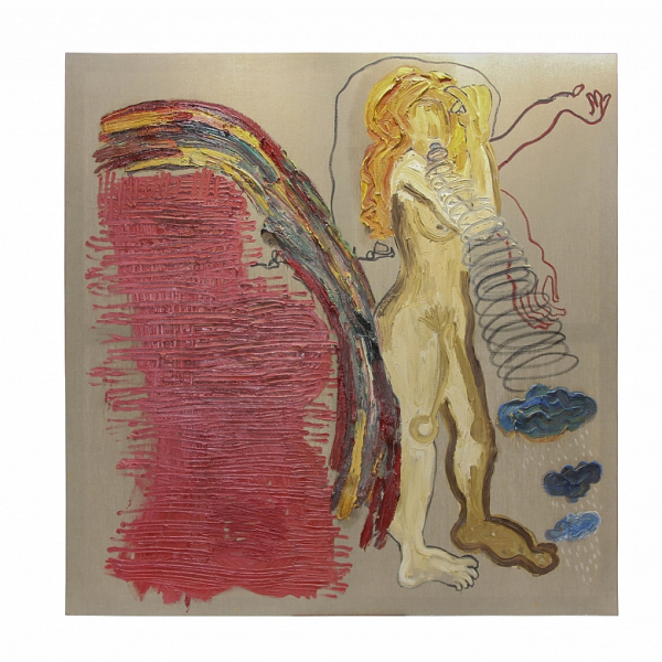 Pedro Sandoval (1966) "Diosa", 2002.  &Oacute;leo sobre lienzo. Firmado 