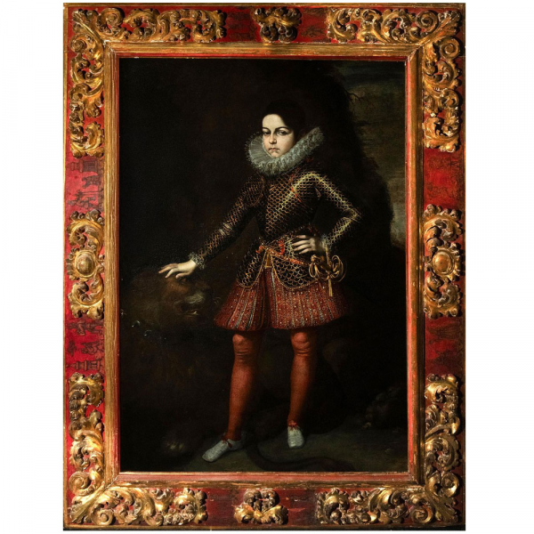 &quot;Retrato joven Amadeo de Saboya&quot; Manera de Jan Kraek o Kraeck, o Giovanni Caracca (Haarlem, c. 1540-Turín, 1607). 