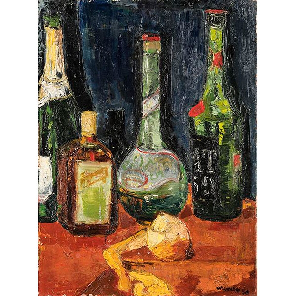 Alfred Aaron Wolmark (Warsaw, 1877 - Londres, 1961) "Botellas y lim&oacute;n"