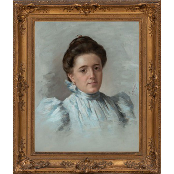 FEDERICO QUERCIA   (Nápoles 1839 - Tolosa 1927)  &quot;Retrato de dama&quot; 