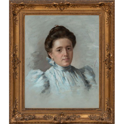 FEDERICO QUERCIA   (Nápoles 1839 - Tolosa 1927)  &quot;Retrato de dama&quot; 