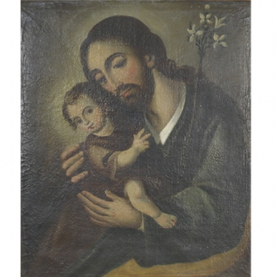 ESCUELA ANDALUZA, S. XIX. San José con el niño