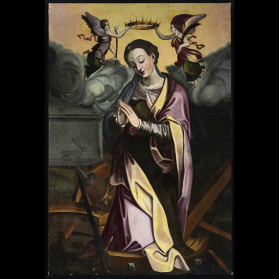 La Coronación de Santa Catalina de Alejandría, Pedro de Campaña (Bruselas, 1503-ca. 1580), escuela Hispano Flamenca del siglo XVI.
