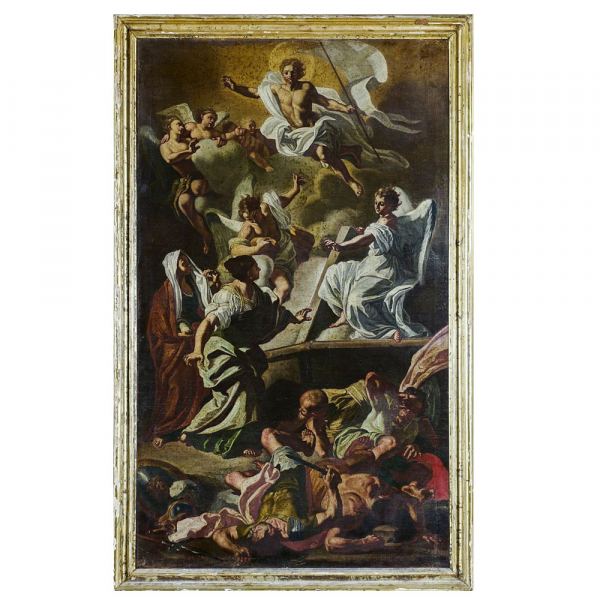 Atribuido a Francesco Solimena (Canale, 1657 - Barra, 1747) - Resurreción de Cristo.    Óleo sobre lienzo