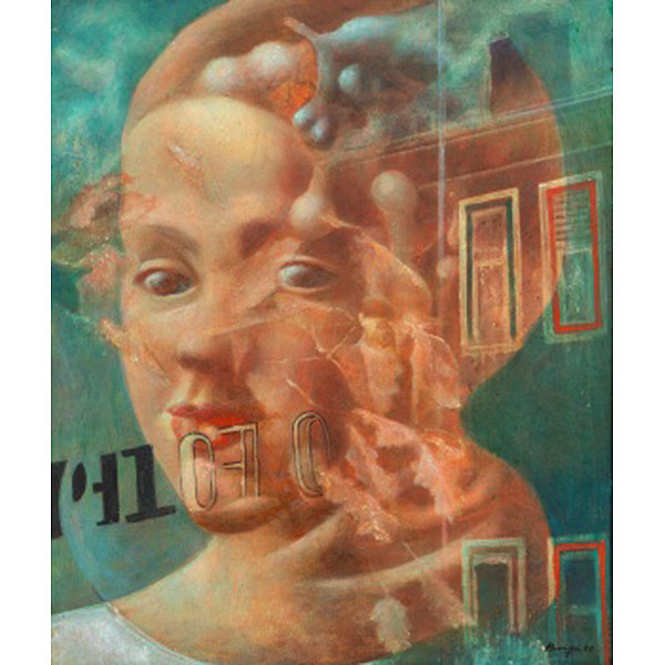 FERNANDO BEORLEGUI BEGUIRISTAIN  (Campanas, Navarra 1928) "Retrato" Firmado: Beorlegui 80