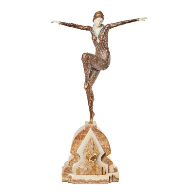 Escuela europea, s.XX. Bailarina. Escultura criselefantina estilo Art Deco