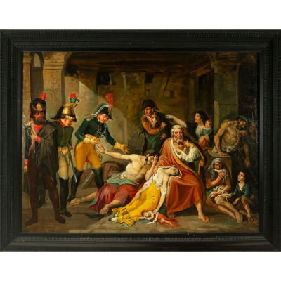 “El hambre de Madrid en 1808”. Atribuido a José Aparicio Inglada, Escuela Española Siglo XIX.   Óleo sobre lienzo