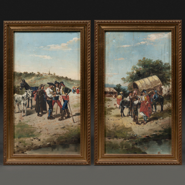 "Bandoleros en el camino"  ESCUELA ESPAÑOLA, SIGLO XIX-XX 