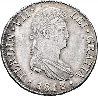 Moneda 1818 Fernando-VII Madrid GJ 8 Reales M.B.C.