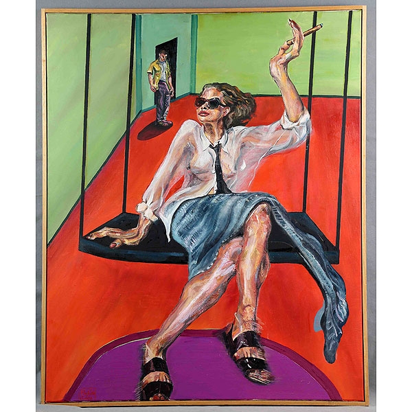 JUÁREZ, MATILDE. &quot;En el columpio (El adiós)&quot;.