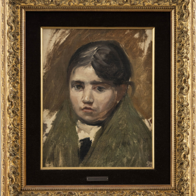 &quot;Niña con mantón verde&quot; IGNACIO UGARTE (San Sebastián, 1858-1914).  Técnica: Óleo/Lienzo