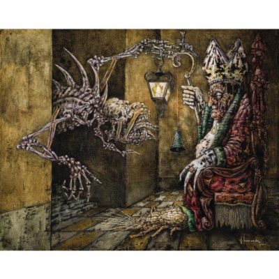 José Hernández  (1944 - 2013).   &quot;¡Sorpresa!&quot;. Óleo sobre lienzo. Firmado en el ángulo inferior derecho.