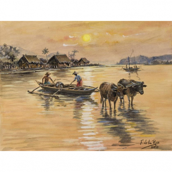 Fabián de la Rosa. "Escenas costumbristas filipinas (circa 1905)".   16 acuarelas.