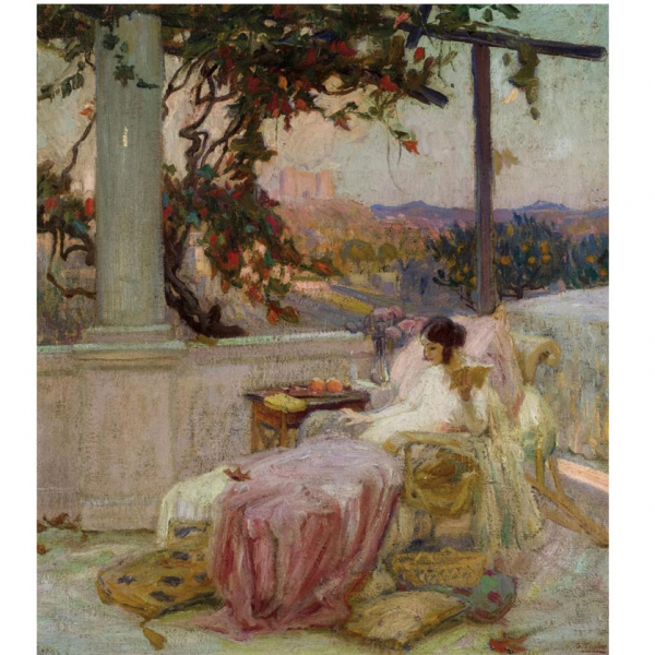 Germán Taibo.   "Simmone (La mujer del pintor Taibo) - 1916". Óleo sobre lienzo. 