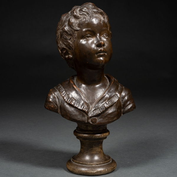 &quot;Busto de niño&quot;  Seguidor de Jean Antonio Houdon (Francia, 1741- 1828)
