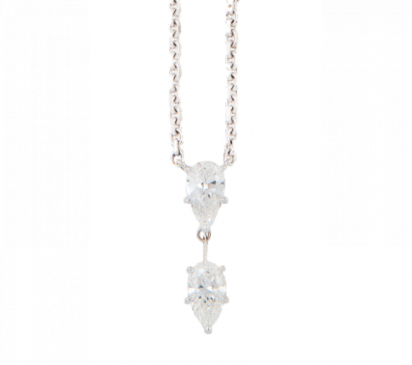 Collar con dos brillantes talla pera de 0,99 y 1,01 ct aprox.  