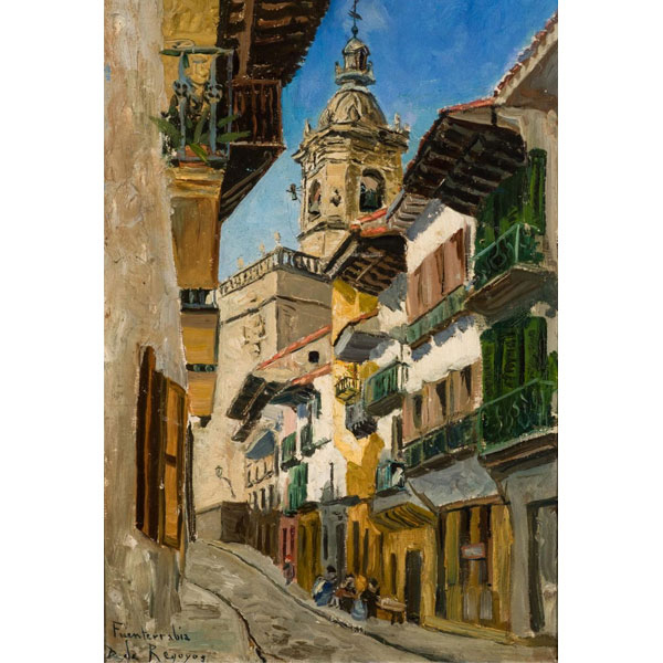 Darío de Regoyos (1857 - 1913).  "Calle de Fuenterrabía". 