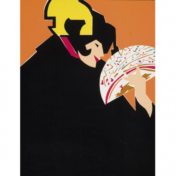 Manolo Valdés. &quot;Perfil con abanico (2002)&quot;. Serigrafía sobre papel. Numerada (93/100) y firmada en la parte inferior.